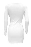 Red Women Autumn Long Sleeve Hollow Out Ribber Bodycon Mini Dress Q985-3
