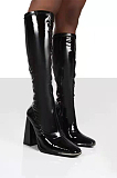 Pu Thigh High Boots in Light Blue