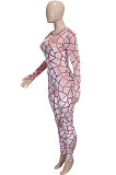 Black Women's Velvet Zipper Long Sleeve Round Collar High Waist Bodycon Jumpsuits  SN390226 -1