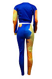 Multicolor Women's Autumn Winter Positioning Printing Tight Tie Dye Pants Sets PY0841-2