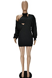 Pink Nigh Club  Sexy Tank+Long Sleeve Deep V Neck Dress Suit  MN8390-3