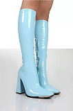 Pu Thigh High Boots in White
