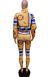 Gold Yellow Autumn Winter New Long Sleeve Jacket Trousers Down Coat Suit F88400-4