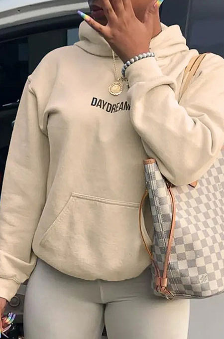 New Letter Printed Casual Hoodie Tops KDN2145