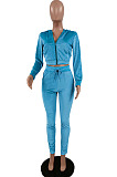 Pink Sport Casual Velvet Long Sleeve Hoodie Pencil Pants Plain Suit NYZ6036-1