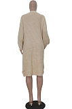 Green Fashion New Pure Color Sweater Cardigan Long Coat TRS1185-1