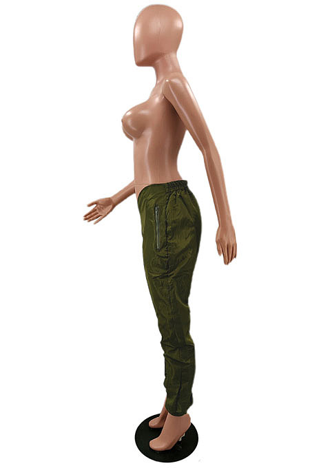 Apricot  Sport Pure Color Dew Waist Casual Pants NYZ6035-2