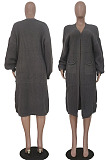 Pink Fashion New Pure Color Sweater Cardigan Long Coat TRS1185-5