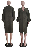 Pink Fashion New Pure Color Sweater Cardigan Long Coat TRS1185-5
