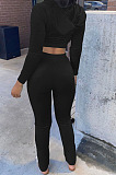 Pink Sport Casual Velvet Long Sleeve Hoodie Pencil Pants Plain Suit NYZ6036-1