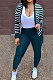 Dark Green Fashion Striple Single-Breasted Cardigan Pencil Pants Casual Two-Piece WJ5230-2
