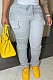 Gray Women's Add Velvet Fleece Fabrics Casual Drawsting Pants JR3661-1
