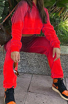 Red Euramerican Fleece Gradient Pants Sets JR3585-3