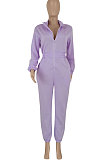 Orange Trendy Velvet Solid Color Zipper Collect Waist Casual Jumpsuits FFE193 -3