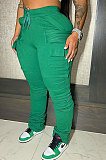 Gray Women's Add Velvet Fleece Fabrics Casual Drawsting Pants JR3661-1