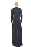 Gray Wome's Solid Color Casual Irregular Bodycon Pants Sets JR3662-3