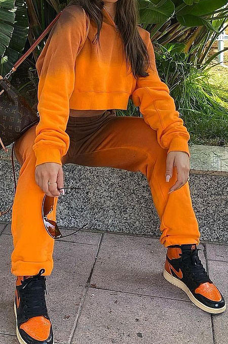 Red Euramerican Fleece Gradient Pants Sets JR3585-3