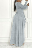 Black Wome's Solid Color Casual Irregular Bodycon Pants Sets JR3662-1