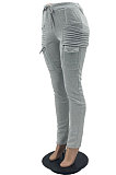 Green Women's Add Velvet Fleece Fabrics Casual Drawsting Pants JR3661-2