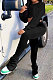 Black Euramerican Casual Dew Waist Spit Bodycon Pants Sets ED8544-2