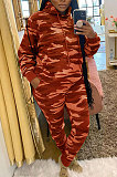 Camouflage Blue Prined Wholesale Women's Long Sleeve Hoodie Pencil Pants Casual Suit YM222-2