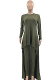 Gray Wome's Solid Color Casual Irregular Bodycon Pants Sets JR3662-3