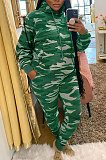 Camouflage Prined Wholesale Women's Long Sleeve Hoodie Pencil Pants Casual Suit YM222-1