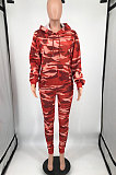 Camouflage Blue Prined Wholesale Women's Long Sleeve Hoodie Pencil Pants Casual Suit YM222-2