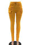 Green Women's Add Velvet Fleece Fabrics Casual Drawsting Pants JR3661-2