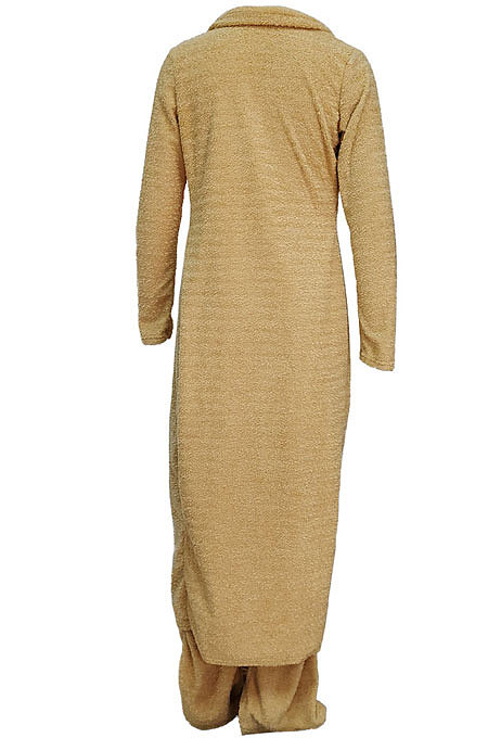 Beige Euramerican Winter Wome's Plush Single-Breasted Long Coat Bodycon Pants Sets LD81065