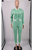 Purple Casual Single-Breasted Long Sleeve Jacket Pencil Pants Baseball Uniform Sets YM224-1