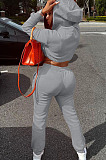SUPER WHOLESALE|Pink Casusl Pure Color Velvet Hoodie Jogger Pants Suit LML279-1