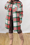 Wholesale Plaid Long Sleeve Lapel Neck Single-Breasted Woolen Coat MTY6582