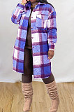 Wholesale Plaid Long Sleeve Lapel Neck Single-Breasted Woolen Coat MTY6582