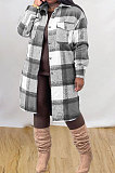 Wholesale Plaid Long Sleeve Lapel Neck Single-Breasted Woolen Coat MTY6582
