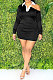 Black Autumn Trendy Oblique Shoulder Turn-Down Collar Long Sleeve Sexy Hip Mini Dress FMM2099-4