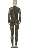 White Eurameircan Sexy Long Sleeve Hollow Out High Waist Bodycon Jumpsuits FMM2053-2