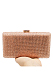 Full Beaded Rhinestone Party Handbag with Chain in Champagne