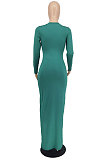 Black Wholesale New Long Sleeve Round Neck Slim Fitting Plaid Dress ZDD31172-2
