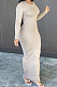 Apricot Wholesale New Long Sleeve Round Neck Slim Fitting Plaid Dress ZDD31172-1