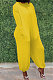 Yellow Casual Pure Color Long Sleeve O Neck Back Zipper Jumpsuits ZDD31173-1