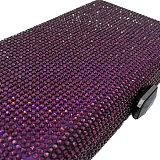 Full Beaded Rhinestone Party Handbag with Chain in Purple