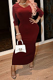 Black Casual Stripe Half Sleeve V Neck Slim Fitting Split Plaid Dress WP6112-1
