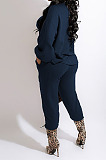 Coffee Simple Velvet Pure Color Long Sleeve Hoodie Trousers Sport Suit BM7237-1