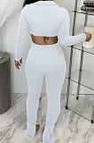 Red Sexy Women's Thick Long Sleeve Crop Cardigan Trousers Plain Suit BBN217-1