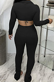 Red Sexy Women's Thick Long Sleeve Crop Cardigan Trousers Plain Suit BBN217-1