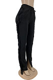 Orange Casual New Tassel Split Plain Pants DN8648-2