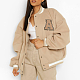 Apricot Baseball Uniform Velvet Thick Coat HYDL2579-4