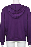 Red New Sternum Pattern Long Sleeve Zipper Hoodie Tops HC17518-1
