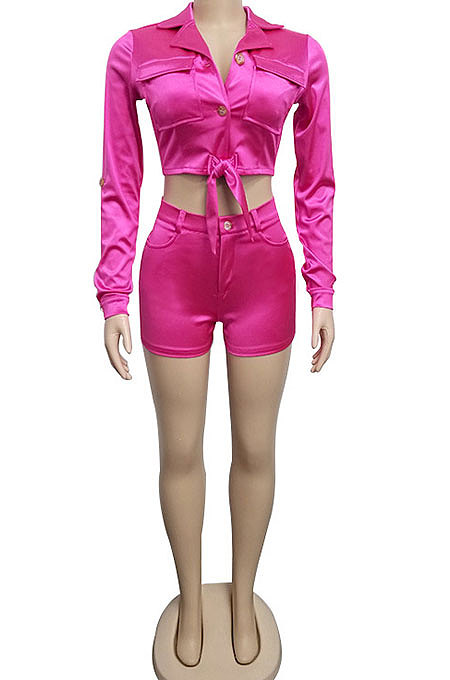 Neon Green Euramerican Pure Color Fashion Shorts Sets XZ3244-2